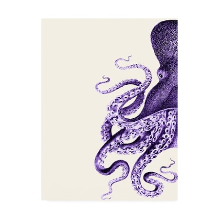 Fab Funky 'Octopus Purple And Cream A' Canvas Art,14x19